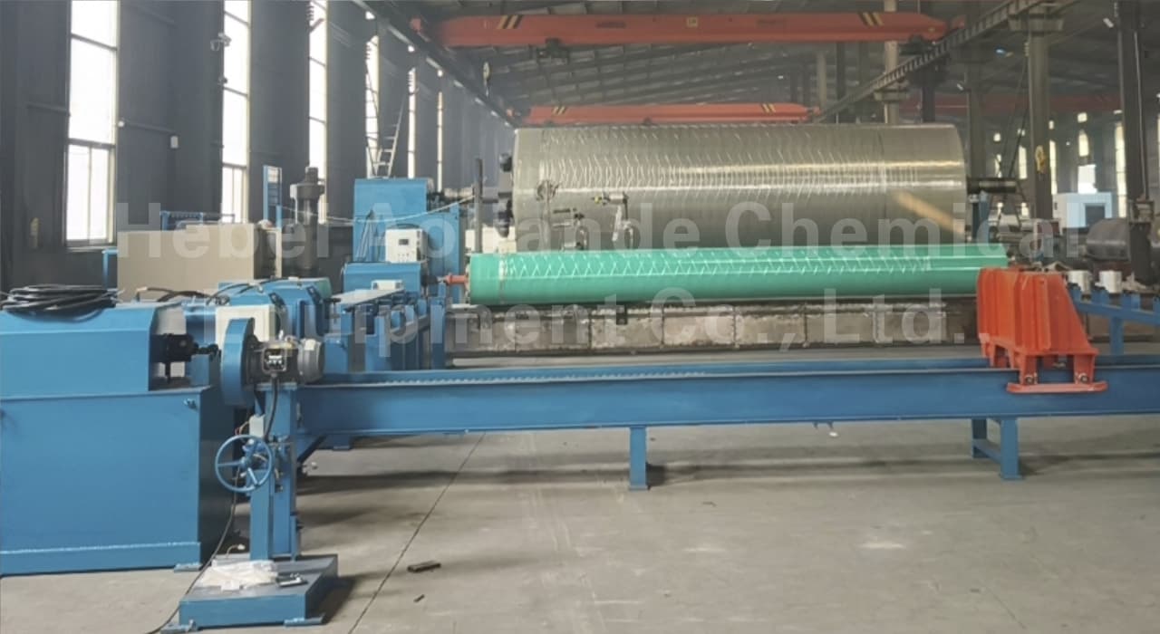 FRP pipe filament winding making machine in factory